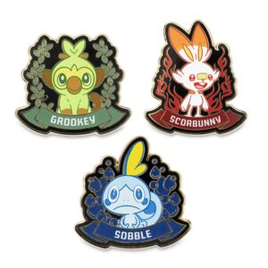 16-Grookey, Scorbunny & Sobble Galar First Partner Pokémon Pins-1