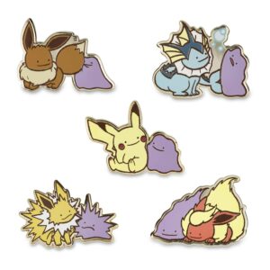2-Ditto As Pikachu, Eevee, Vaporeon, Jolteon & Flareon Pokémon Pins-1