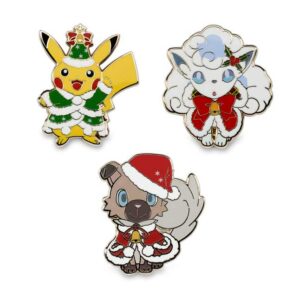 22-Christmas Pikachu, Alola Vulpix & Rockruff 2017 Pokémon Pins-1