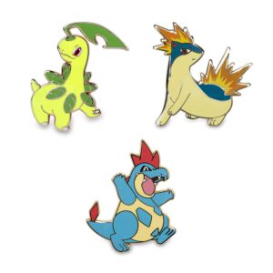 25-Bayleef, Quilava & Croconaw Pokémon Pins-1
