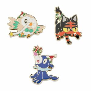 26-Rowlet, Litten & Popplio Holiday Pokémon Pin-1