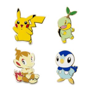 30-Turtwig, Chimchar, Piplup & Pikachu Pokémon Pins-1-1