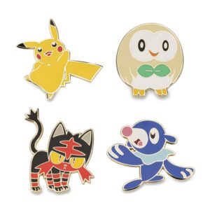 39-Rowlet, Litten, Popplio & Pikachu Pokémon Pins-1