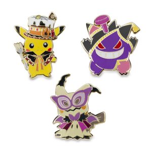 5-Pikachu, Gengar & Mimikyu Eerie Delights 2018 Pokémon Pins-1