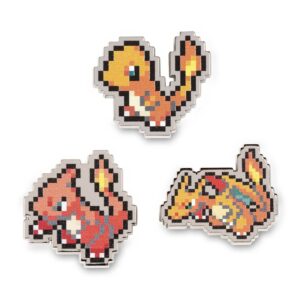 2-Charmander, Charmeleon & Charizard Pokémon Pixel Pins-1