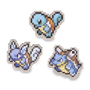 3-Squirtle, Wartortle & Blastoise Pokémon Pixel Pins-1