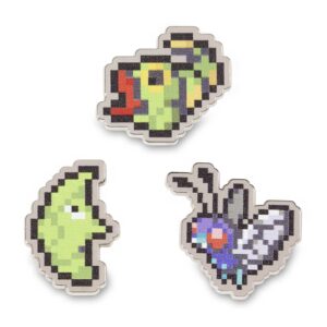4-Caterpie, Metapod & Butterfree Pokémon Pixel Pins-1