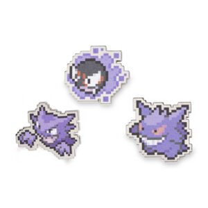 41-Gastly, Haunter & Gengar Pokémon Pixel Pins-1