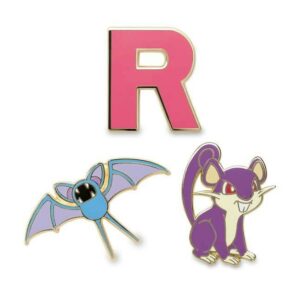 78-Team Rocket Logo, Zubat & Rattata Pokémon Pins-1
